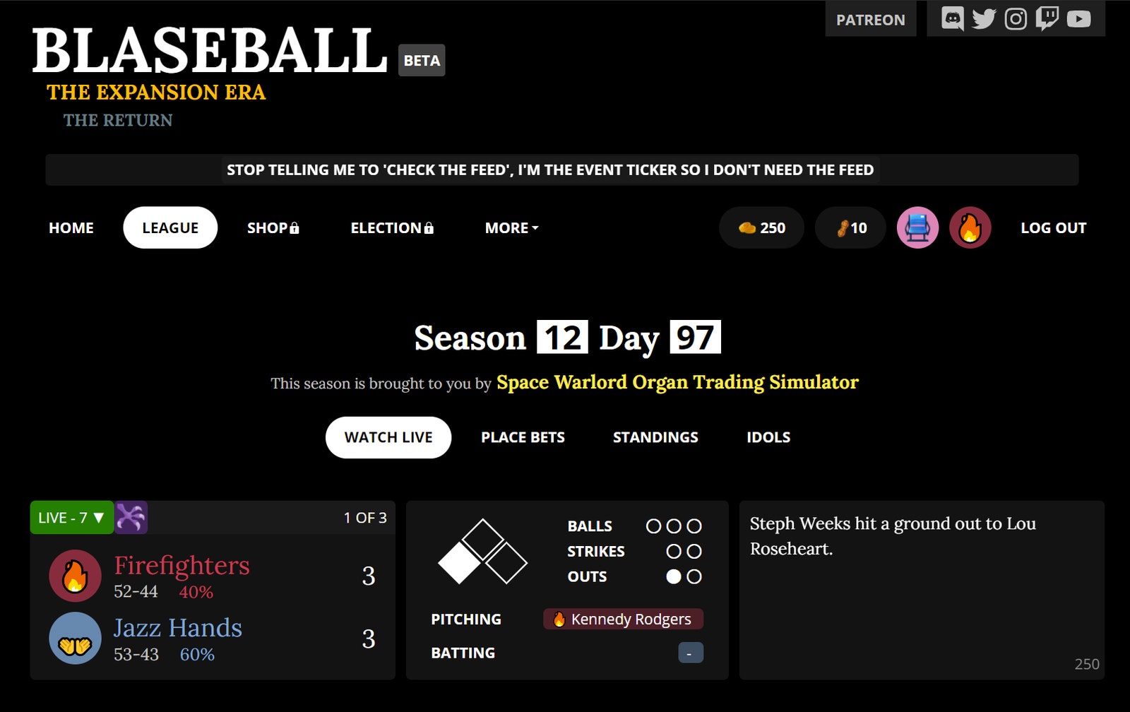 blaseball screenshot