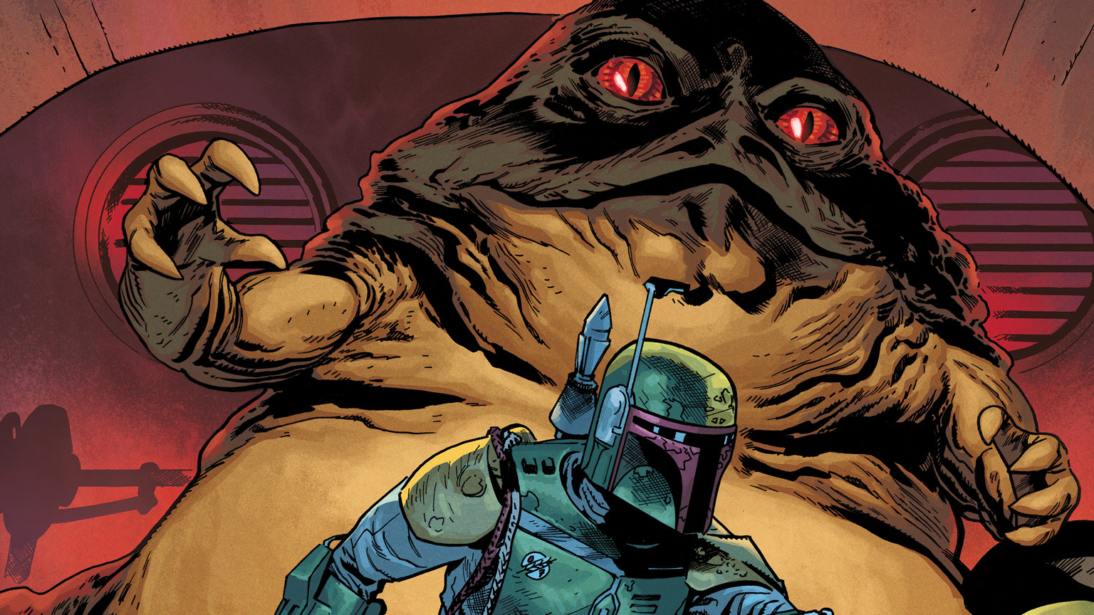 Star Wars: War of the Bounty Hunters: Jabba the Hutt #1 cover- Jabba and Boba Fett