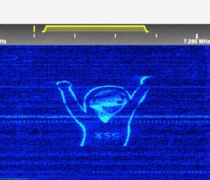 A spectrum painted image made using KiwiSDR.