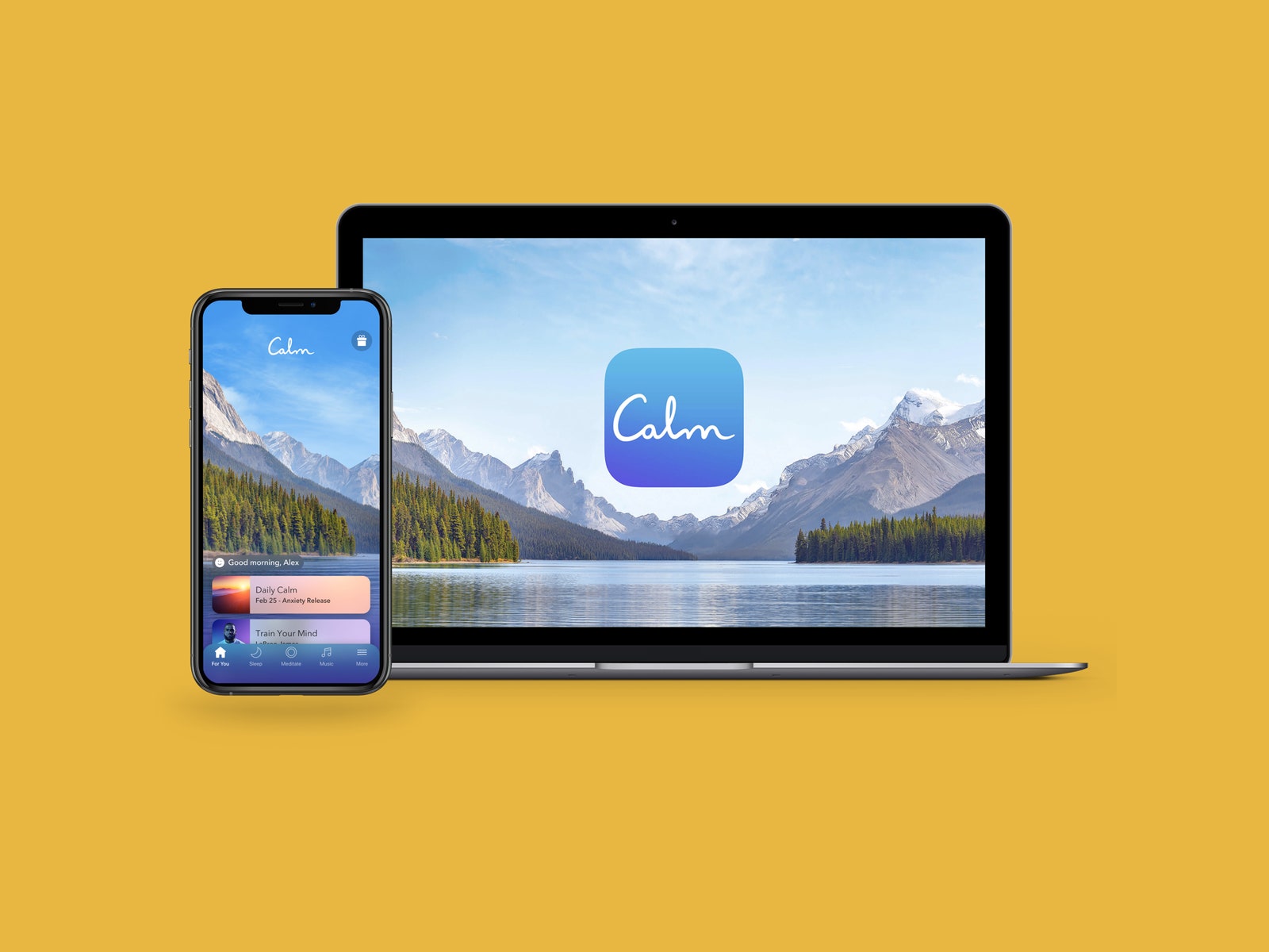 Calm app screens