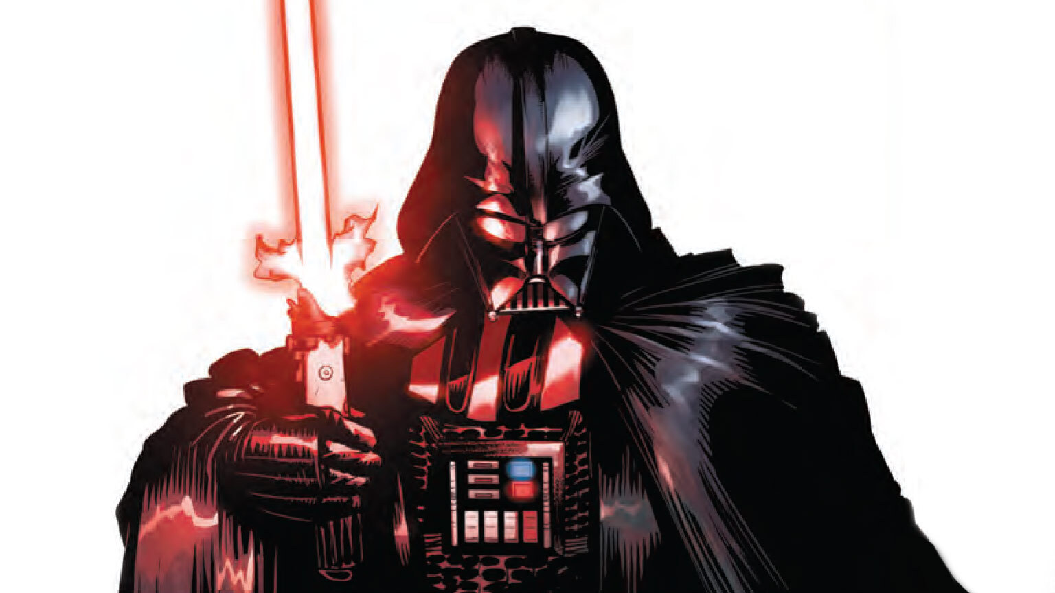 Darth Vader ignites his lightsaber in Marvel's Star Wars: Darth Vader #15.