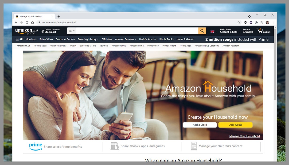 Screenshot of Amazon Household