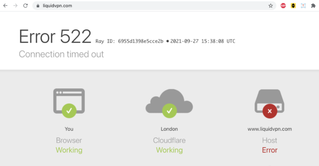 LiquidVPN website throwing timeout errors for days. 